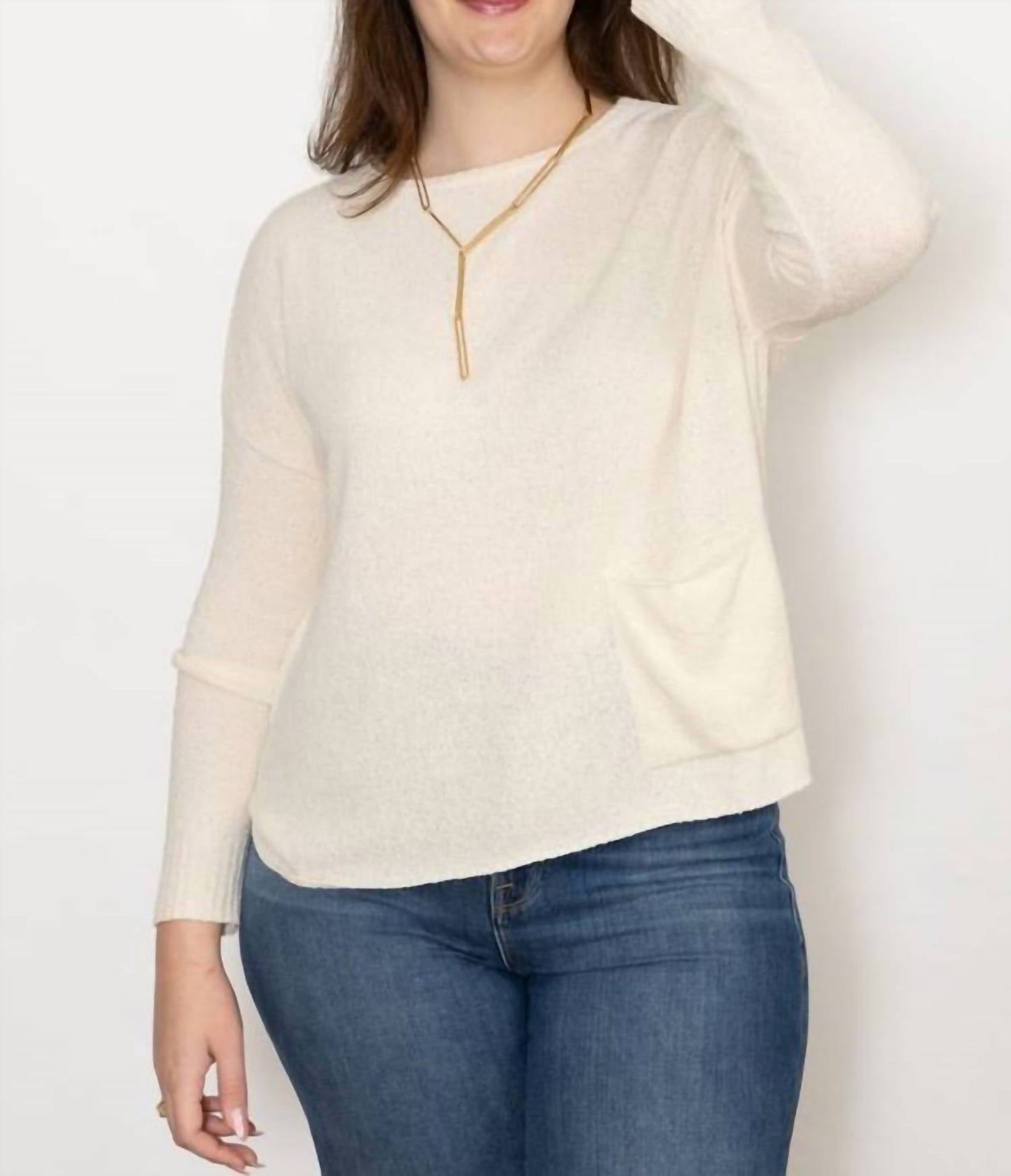 Ma'Ry'Ya - Boatneck Boucle Pullover Sweater