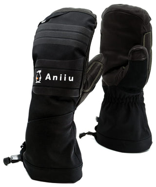 Aniiu Viinson Black Waterproof Winter Mitts Size 7