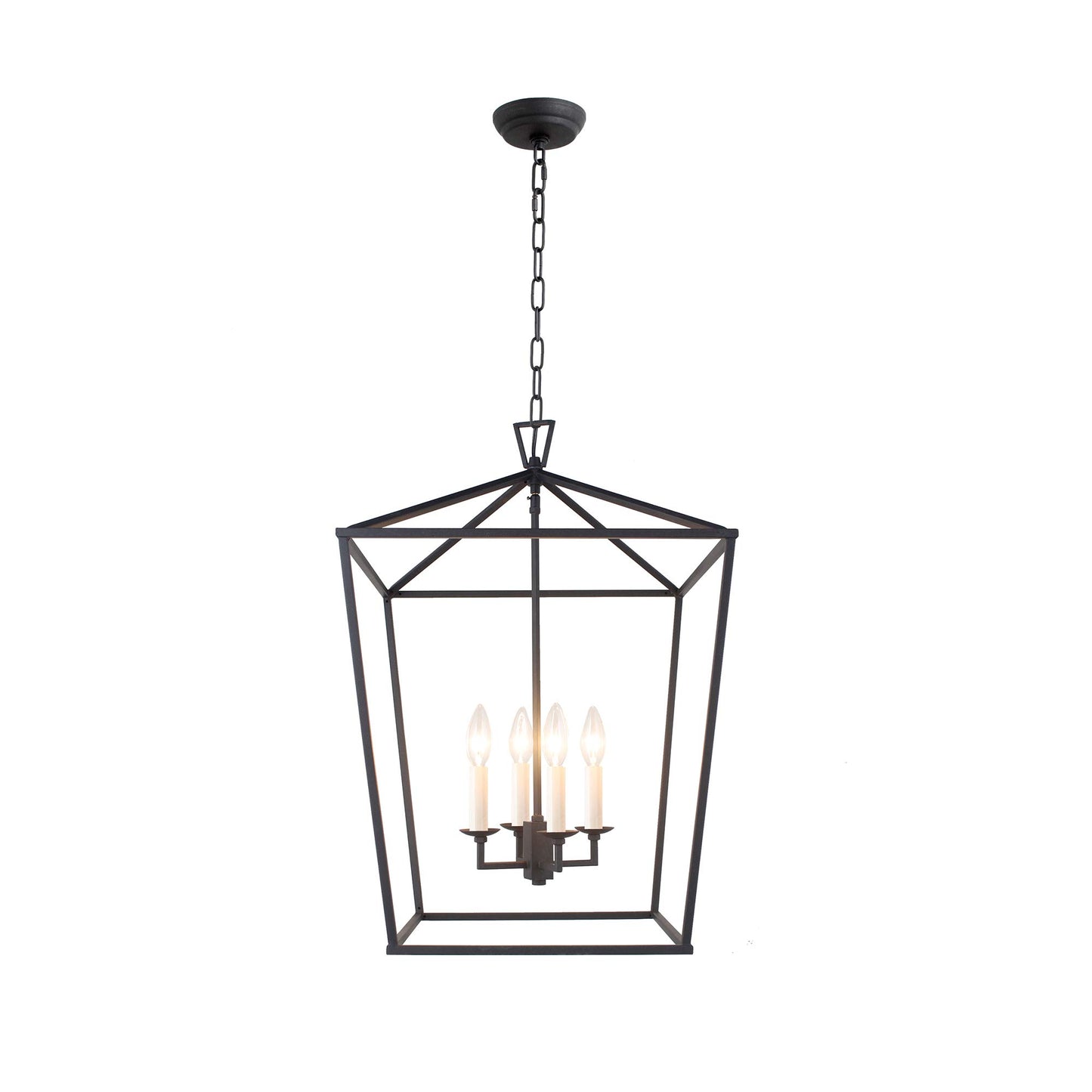 AA Warehousing 4Light Lantern Chandelier in Antique Metal Finish LZ01B4RI