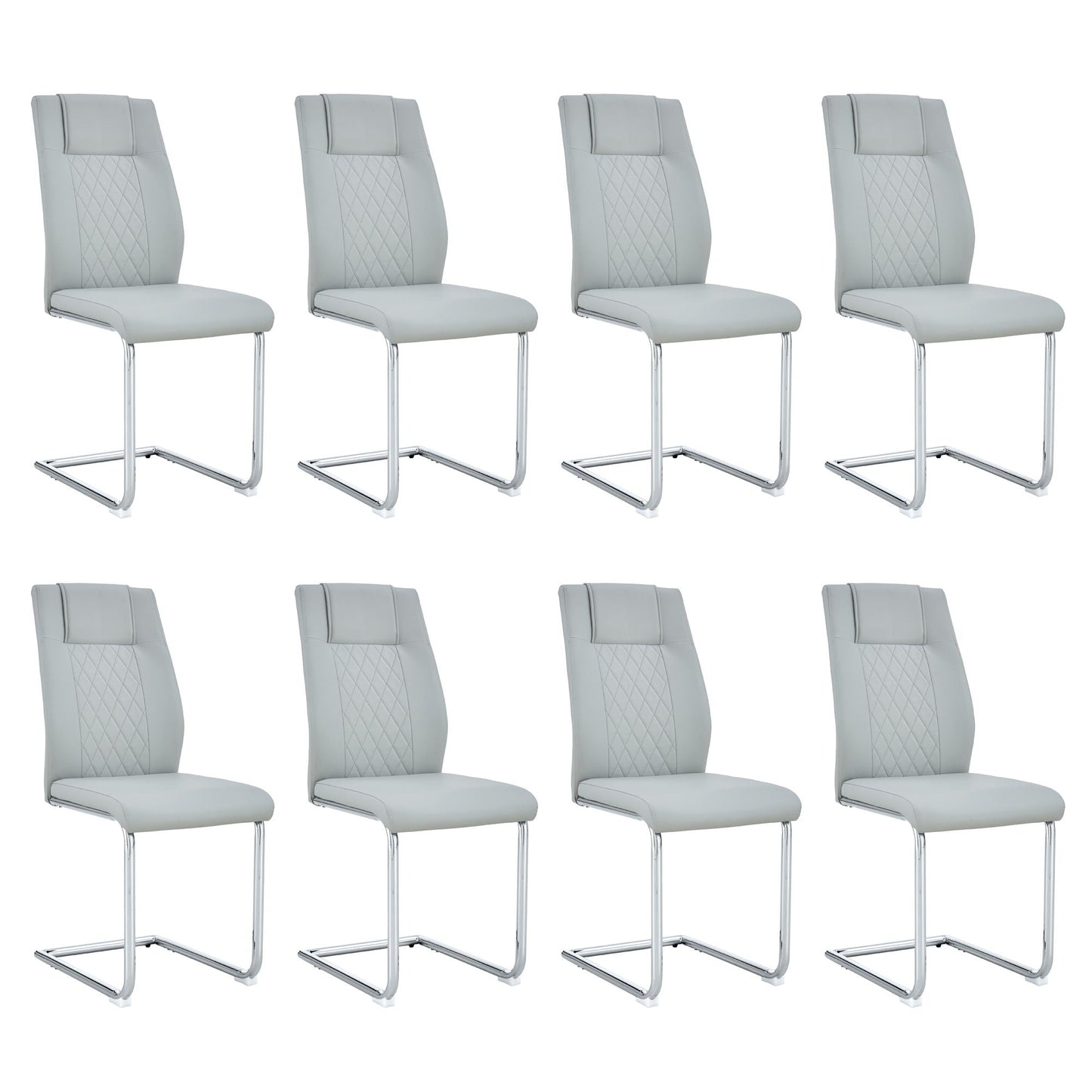Modern Dining Chairs With Padded Seat, Metal Legs