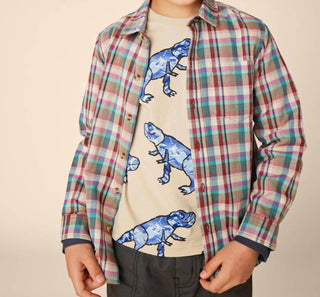 Tea Collection - Double Weave Plaid Button Up Shirt