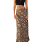 Promesa - Whispering Petals Bias-cut Floral Satin Maxi Skirt