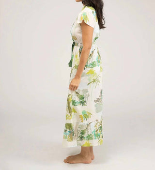 Beau & Ro - Palm Flutter Midi Dress