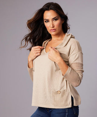 Angel Apparel - Patch Pocket V-neck Hoodie