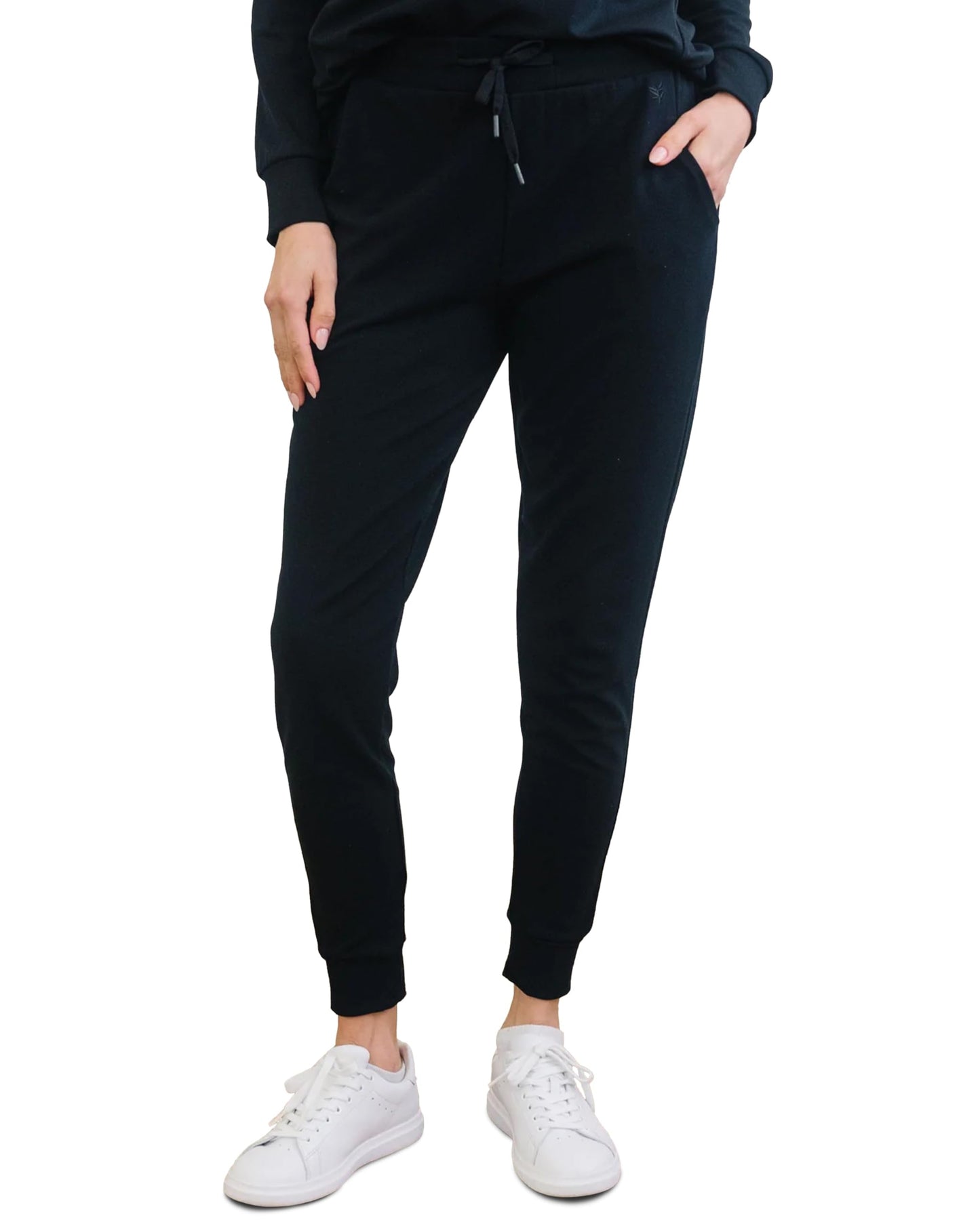 Cozy Earth Women’s Jogger Pants - 62% Viscose from Bamboo Blend - Lightweight All-Season Comfort - Large - Black