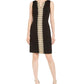 PAPPAGALLO Womens Black Sleeveless Jewel Neck Above The Knee Shift Evening Dress Size 4