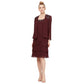 S.L. Fashions Women's Petite Mother of The Bride Jacket Dress with Sequined Cut Out Shoulder, Fig Cutout, 12