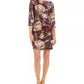 Vince Camuto Women's Floral Sequin Shift Dress Brown Size 6