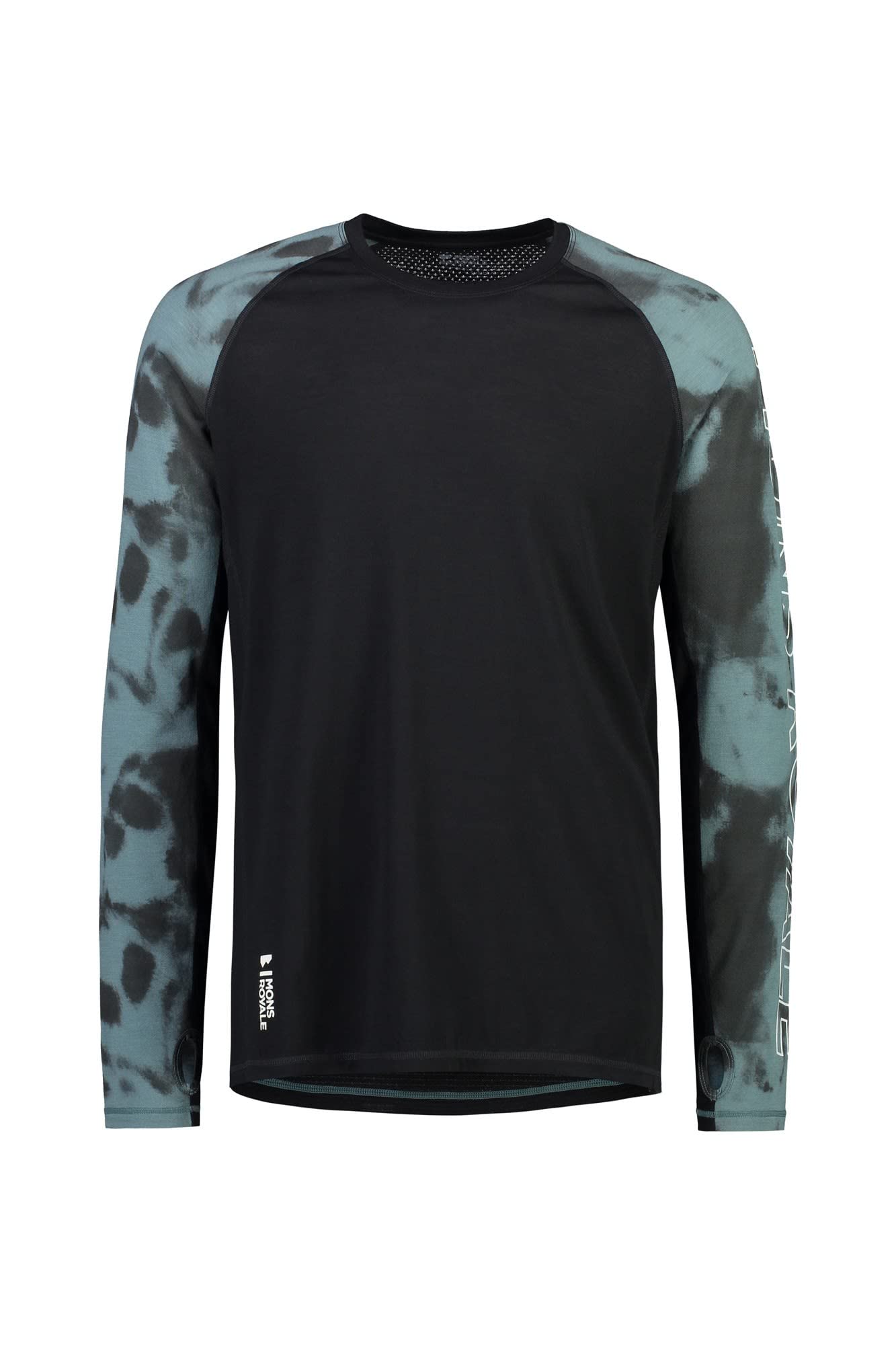 mons-royale-temple-tech-mens-long-sleeve-shirt-sage-tie-dye-black