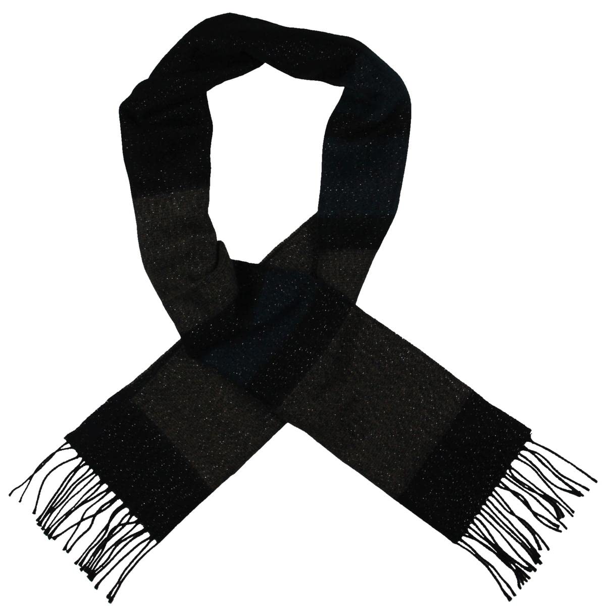 Steve Madden Womens Winter Metallic Muffler Scarf Navy O/S