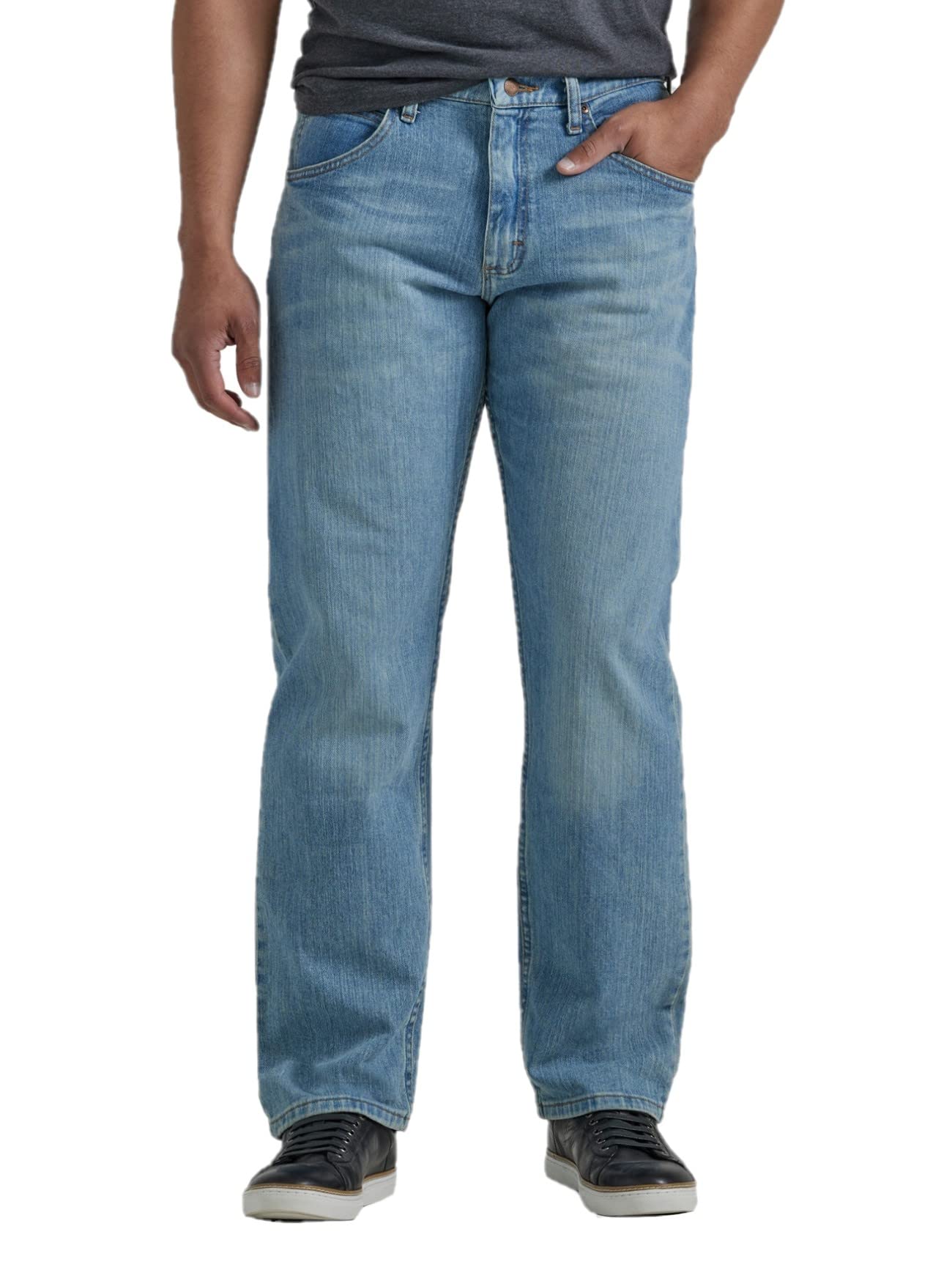 Wrangler Authentics Men's Classic 5-Pocket Relaxed Fit Flex Jean Bleached Denim Flex 37W x 32L