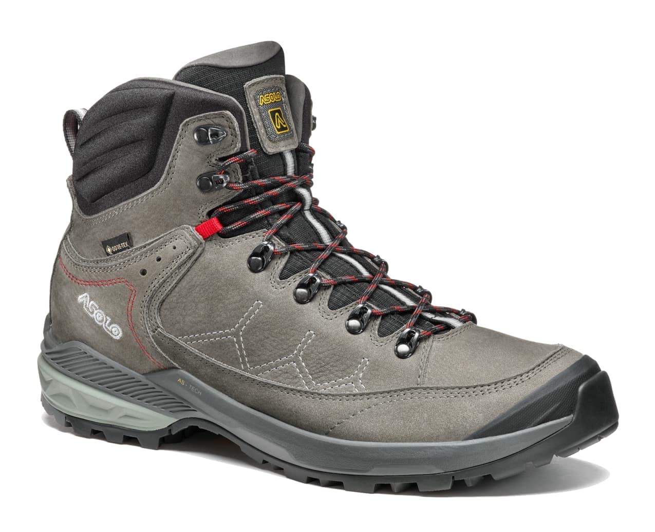 ASOLO Mens Falcon EVO Nubuck GV Hiking Boots Graphite Red 95