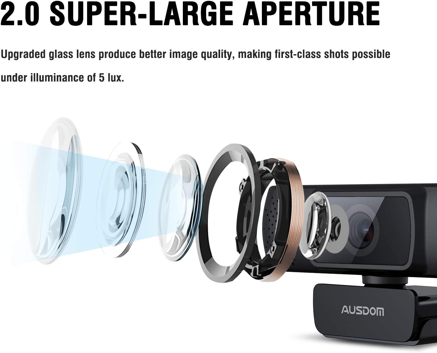 AUSDOM AF640 Full HD 1080p/30fps Video Calling, Autofocus Web Camera with Microphone