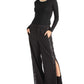 Rachel Roy Womens Black Zippered Slitted Evening Flare Pants 6