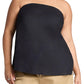 ELOQUII Women's Plus Size Linen Blend Column Tube Top - 22, Black