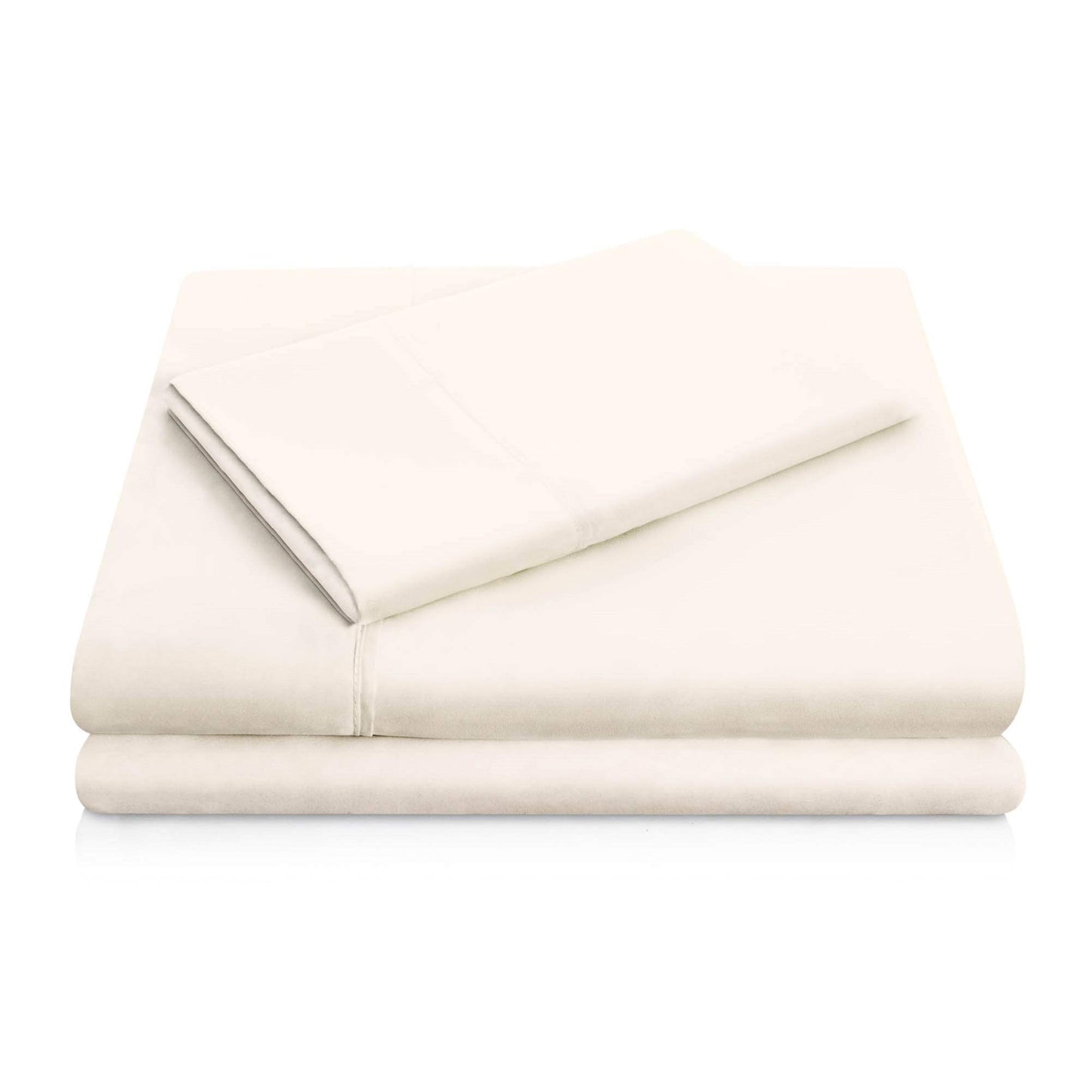 MALOUF Double Brushed Microfiber Super Soft Luxury Bed Sheet Set  Wrinkle Resistant  Cot Size  Ivory