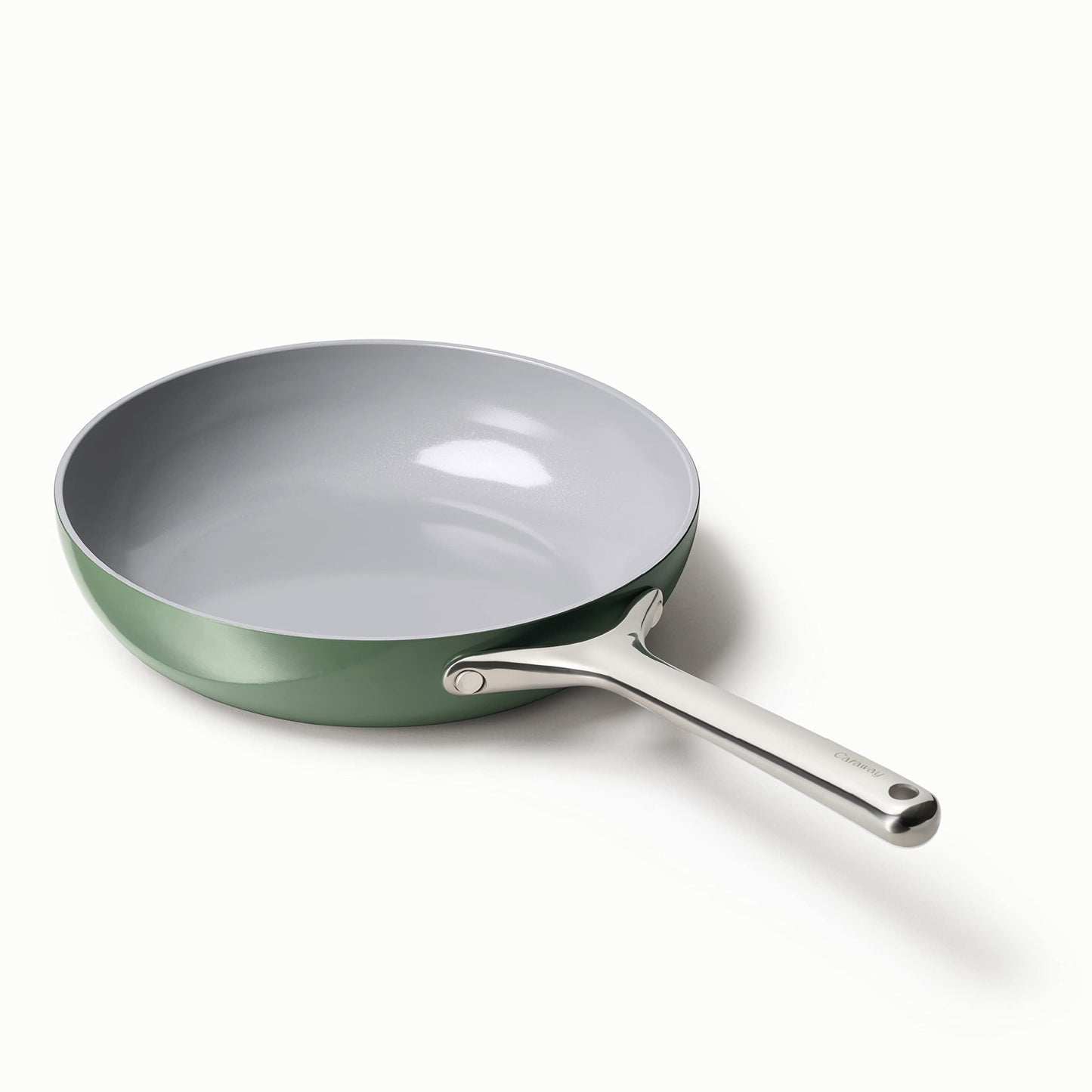 Caraway Nonstick Ceramic Frying Pan 27 qt 105  Non Toxic PTFE  PFOA Free  Oven Safe  Compatible with All Stovetops Gas Electric  Induction  Sage