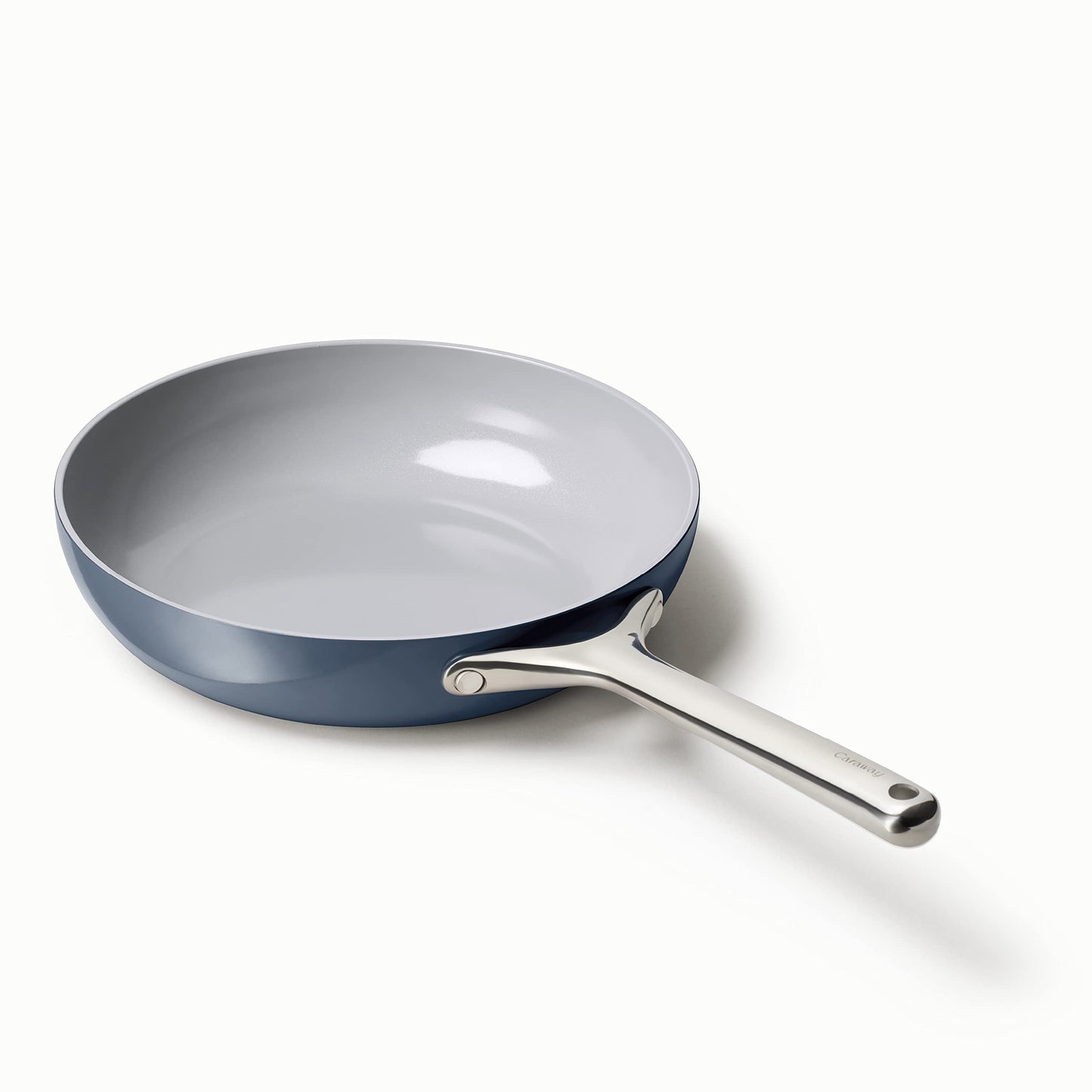 Caraway Nonstick Ceramic Frying Pan 27 qt 105  Non Toxic PTFE  PFOA Free  Oven Safe  Compatible with All Stovetops Gas Electric  Induction  Navy