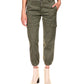 Sanctuary Rebel Pants for Women - Cotton-Blend Construction - Elasticized Fitted Ankle Cuffs - Side Pockets Hiker Green 28 27
