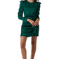Long Sleeve Ruffle Front Mini Dress