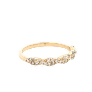 Aamiaa - 0.35 Carat Natural Diamond Cluster Twist Band Ring - Size 6.5