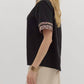 Entro - Leopard Accent Short Sleeve Blouse