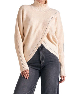 Elan - Criss Cross Mock Neck Sweater