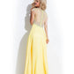 Rachel Allan - Beaded High Mesh Neck Chiffon Prom Gown