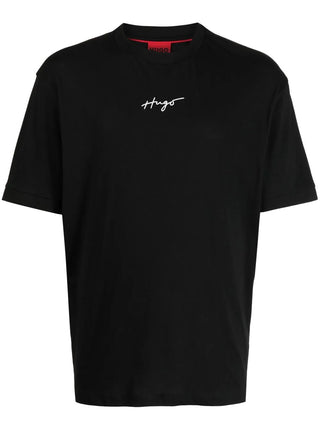 Hugo Boss Men's Dontevideo Script Logo Short Sleeve Tee Black Size Medium