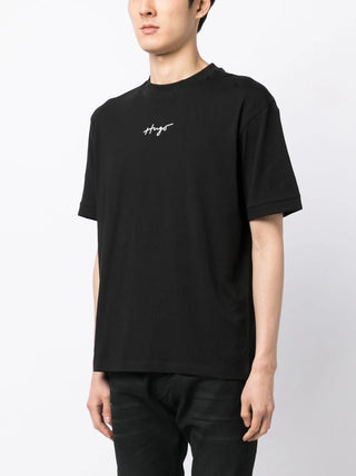 Hugo Boss Men's Dontevideo Script Logo Short Sleeve Tee Black Size Medium