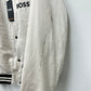 Boss Crospa Men's Embroidered Logo Bomber Jacket White Size 42