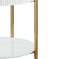 Daveigh High Gloss End Table - Gold / White
