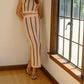 Miou Muse - Striped Pattern Crochet Knitted Long Maxi Skirt