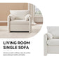 Modern Accent Chair Single Seater Ivory White