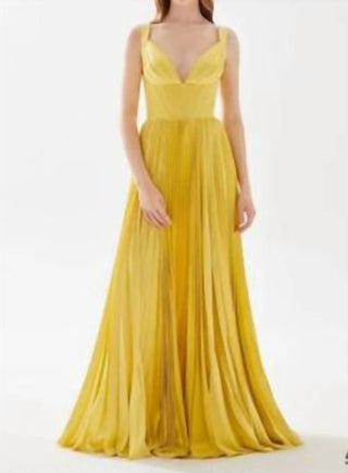 Tarik Ediz - Corset Top with Pleated gown