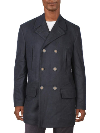 Ralph Lauren Men's Wool Blend Topper Pea Coat Blue Size 38