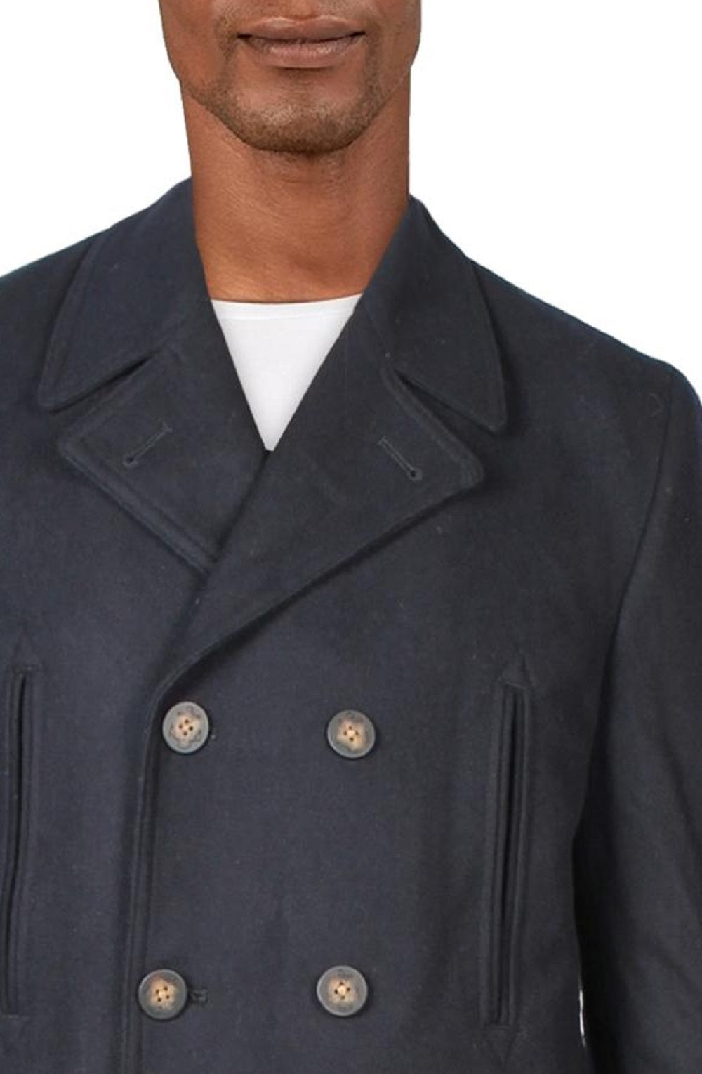 Ralph Lauren Men's Wool Blend Topper Pea Coat Blue Size 38