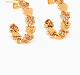 Crystal Haze - HABIBI HEART HOOP EARRINGS