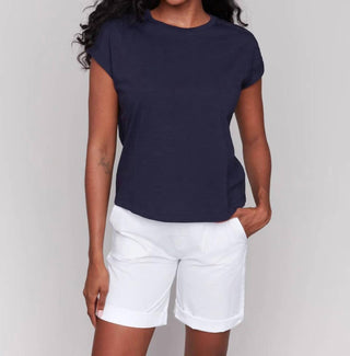 Charlie B - Drop Shoulder T-shirt With Lace Detail