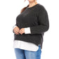 Karen Kane - Plus Size Layered Crewneck Sweater