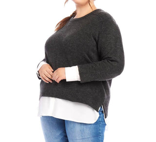 Karen Kane - Plus Size Layered Crewneck Sweater