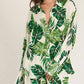 En Creme - Leaf Print Top
