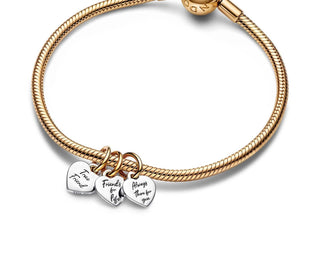 Pandora - Women's Two-tone Splittable Friendship Triple Dangle Charm