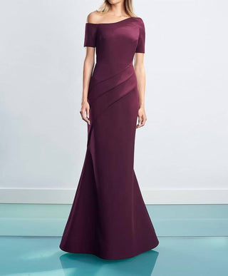Alexander By Daymor - Asymmetrical Neckline Evening Gown