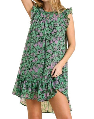 Umgee - Floral Flutter Sleeve Dress