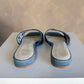 Oasis Society - Women's Manila Denim Eyelet Flower Heel Sandals
