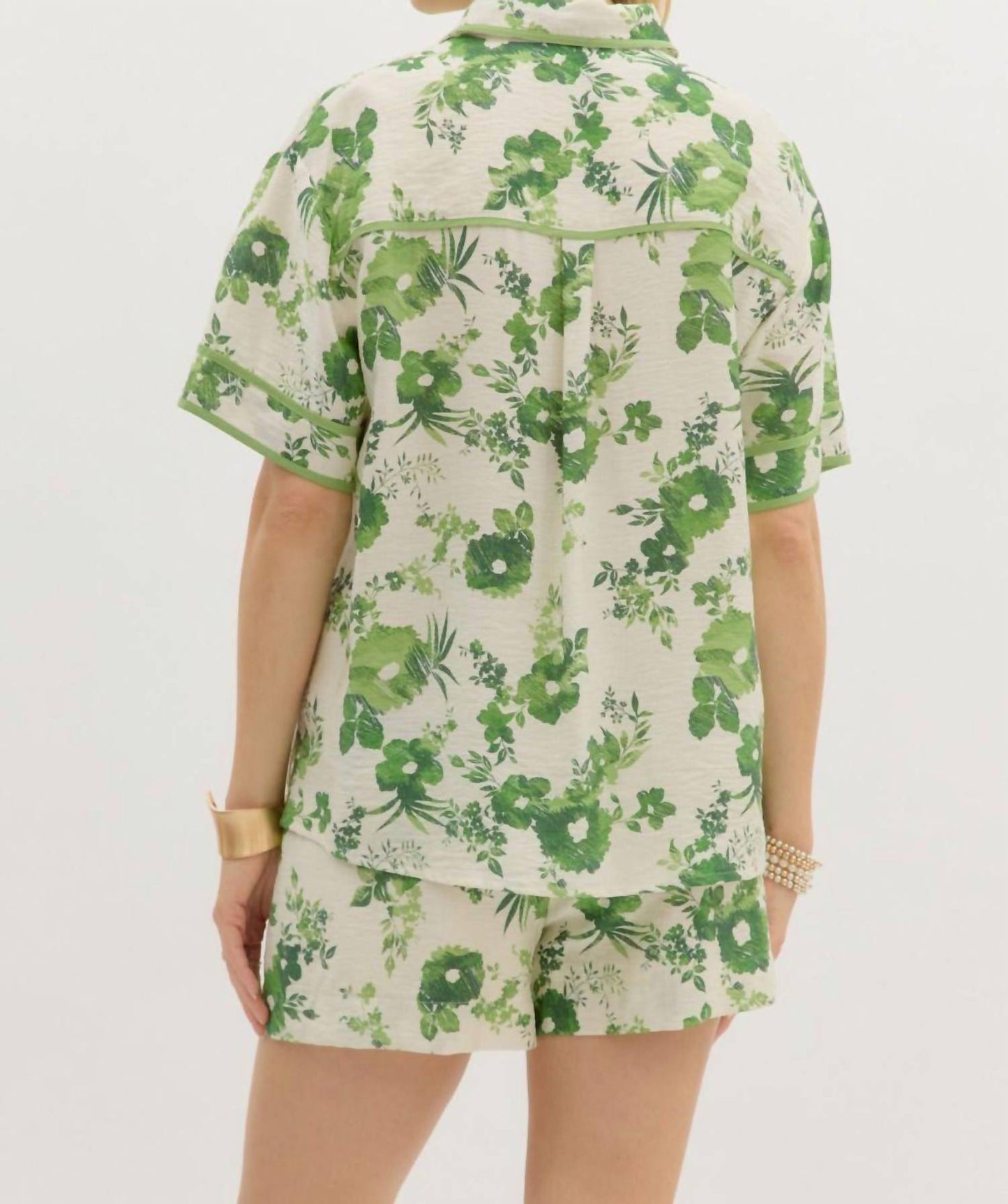 Entro - Tropical Floral Accented Binding Top
