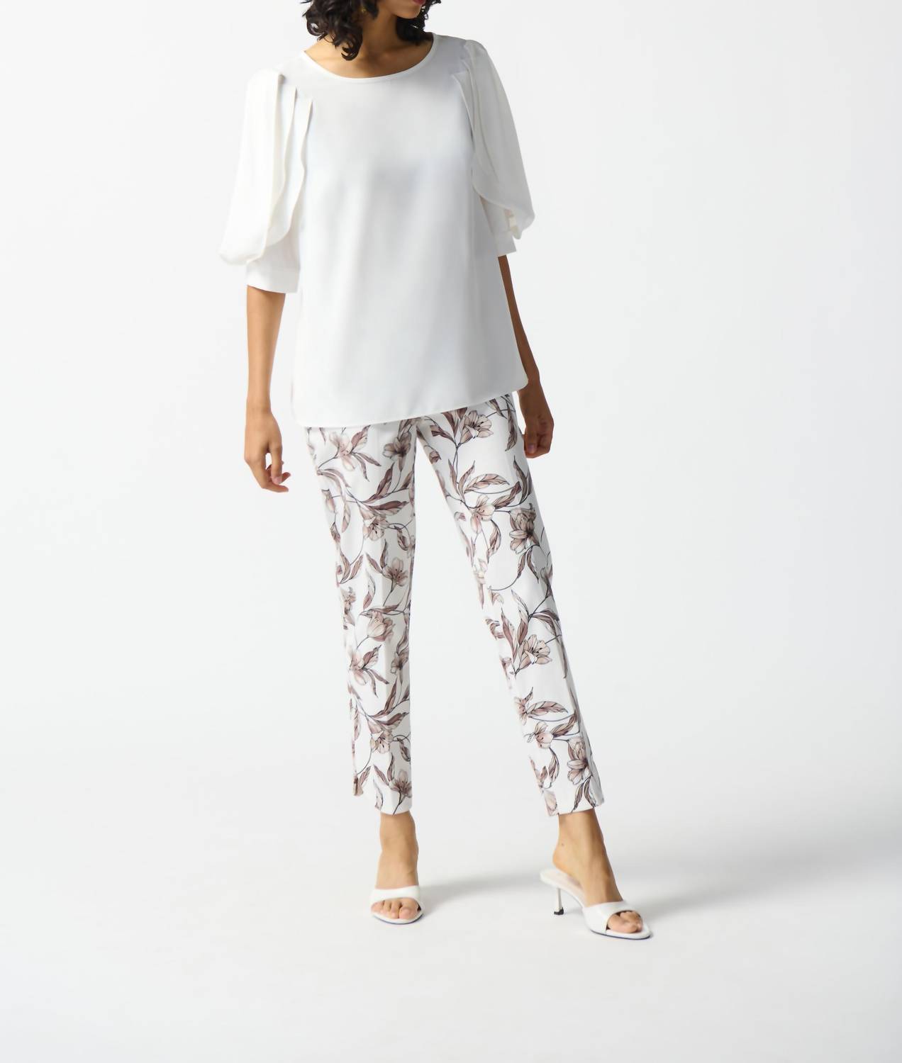 Joseph Ribkoff - Scoopneck Blouse With Pleated Sleeves