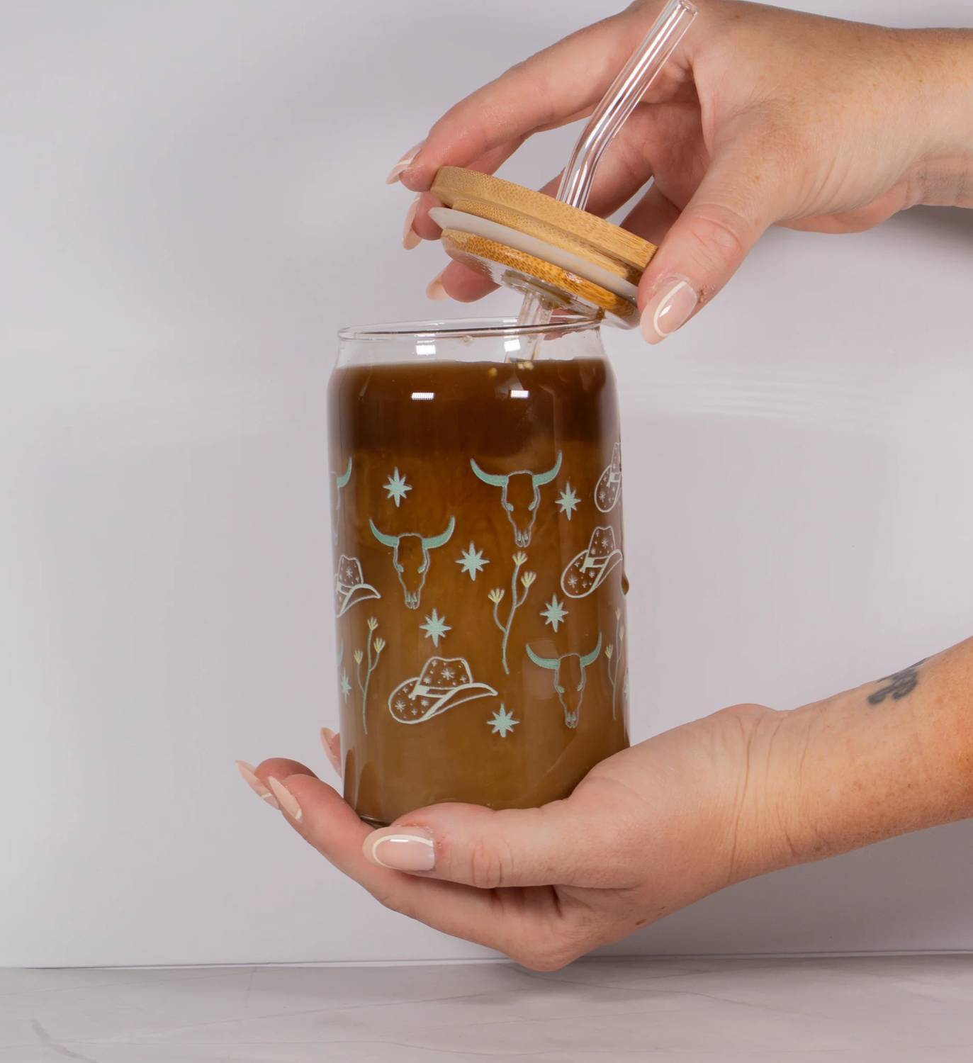 The Care Collective - Boho Western Latte Glass