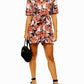 Topshop - Tropical Print Short Sleeve V Neck Romper